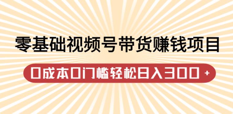 视频号带货怎么玩：零基础视频号带货赚钱项目，零门槛日入300+