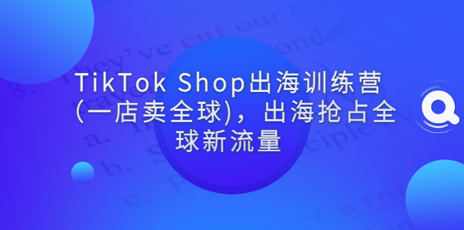 tiktok赚钱方式：最新TikTok Shop出海训练营视频教程（一店卖全球)