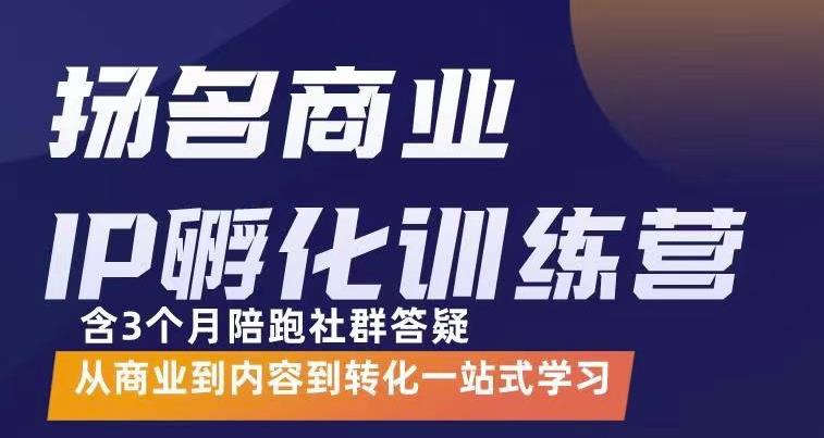 【副业3410期】如何打造商业ip：从商业到内容到转化一站式商业IP孵化训练营