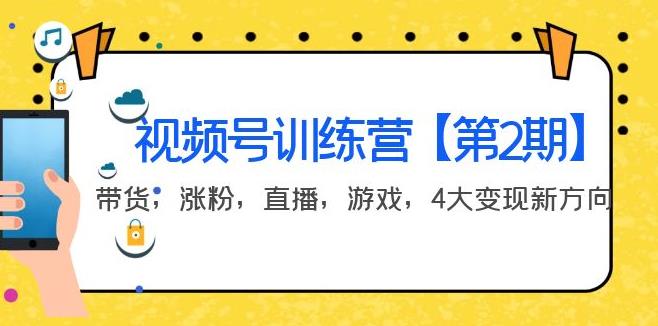 【副业3763】视频号怎么做：视频号变现，带货，涨粉，直播，游戏