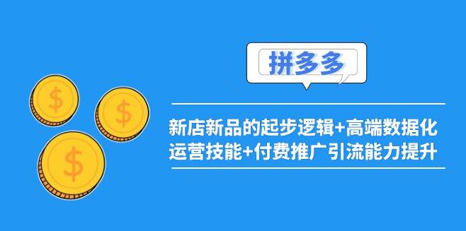 2022拼多多怎么开店：新店新品起步逻辑+数据化运营技能+付费推广引流