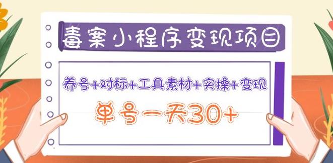 【副业3788】抖音图文案小程序变现项目：养号+对标+工具素材+实操，单号一天30+